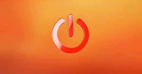 Power ON Red 3d Icon Stock Footage 69807429