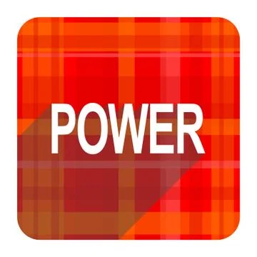 Power red flat icon isolated. Stock Illustration
