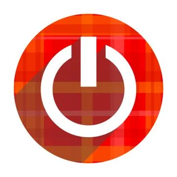 Power red flat icon isolated. Stock Illustration