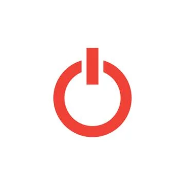 Power Red Icon On White Background. Red Flat Style Vector Illustration. Stock Illustration