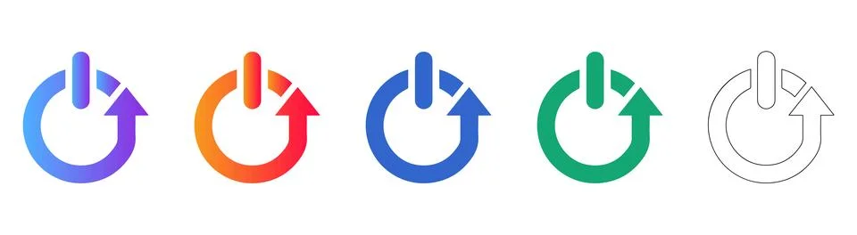 Power Refresh Icons Collection Illustrazione stock