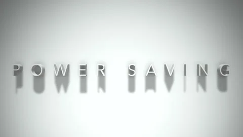 Power saving 3D title animation with shadows on a white background Stock Footage 297816937