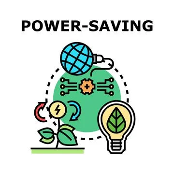 Power saving concept with green energy technology Stock Illustration