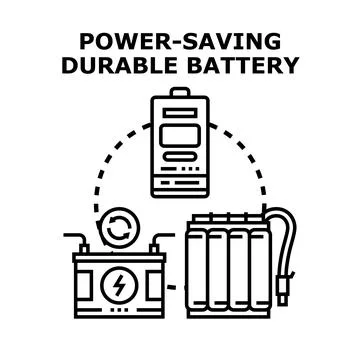 Power saving durable battery technology concept Stock Illustration