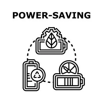 Power saving green energy efficient consumption concept Stock Illustration
