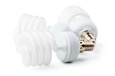 Power saving up lamps Stock Photos