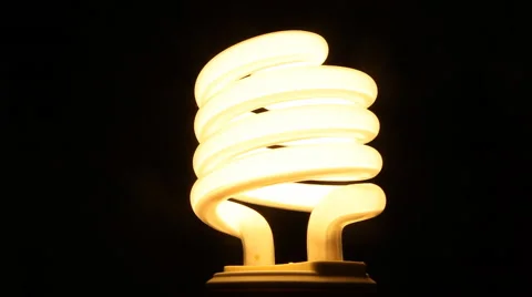 Power saving light bulb Stock Footage