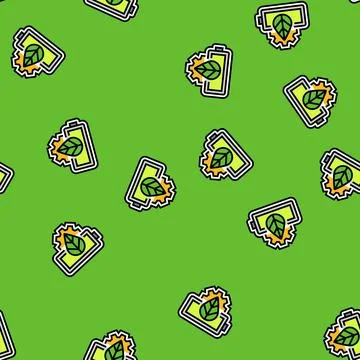 Power saving mode vector seamless pattern 스톡 일러스트