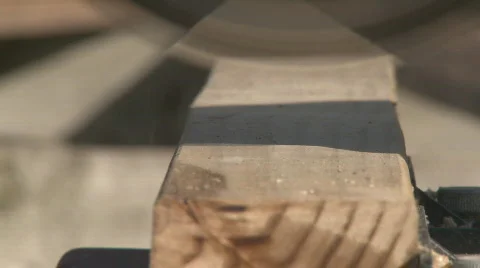 Power saw cuts through timber Stock Footage 478096