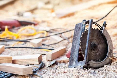 Power saws circular Stock Photos