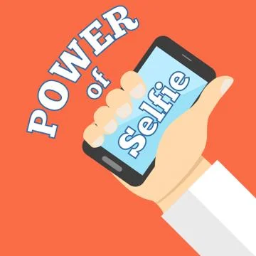 Power of selfie concept. Flat design. Vector illustration Stock Illustration