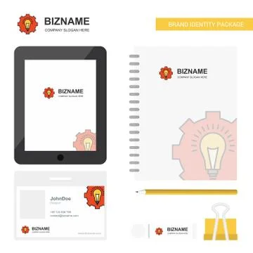 Power setting Business Logo, Tab App, Diary PVC Employee Card and USB Brand S Stock Illustration