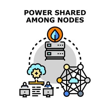 Power shared among nodes in decentralized network 库存插图