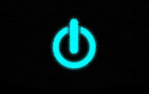 Power on sign on black background Stock Illustration
