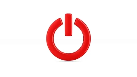 Power sign on white background. Isolated 3D render Stock Footage 77231121