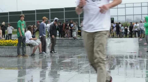 Power slide, blurred, skatepark. Stock Footage 11701359