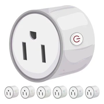 Power smar plug cartoon vector graphic Stock Illustration
