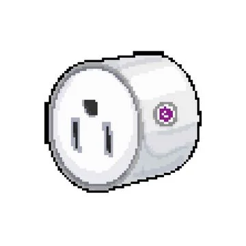 Power smar plug pixel art vector illustration Stock Illustration