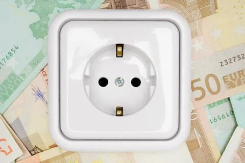 Power Socket on Banknotes Stockfoto's