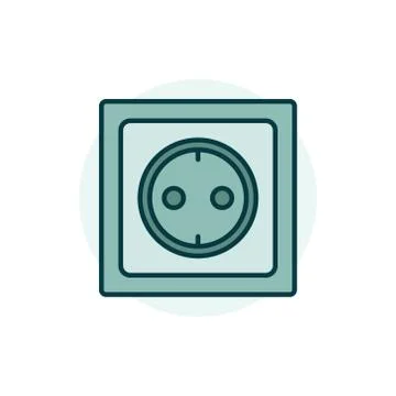 Power socket colorful icon Stock Illustration