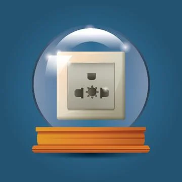 Power socket in crystal ball Stock Illustration