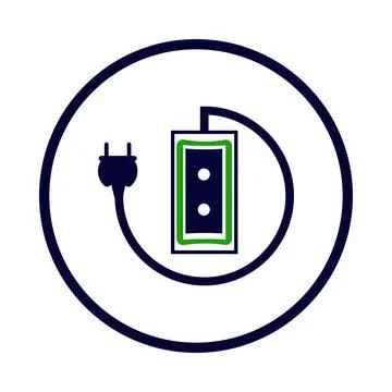 Power, socket, electric, plug, electric socket, power socket icon Illustrazione stock
