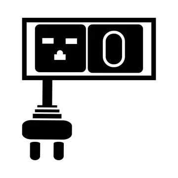 Power, socket, electric, plug, electric socket, power socket icon Illustrazione stock