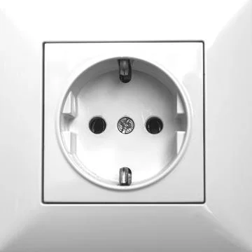 Power socket, EU European Type F socket close-up, square photo Stock Photos