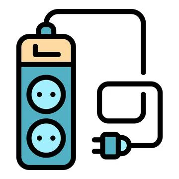 Power socket extender icon color outline vector イラスト素材