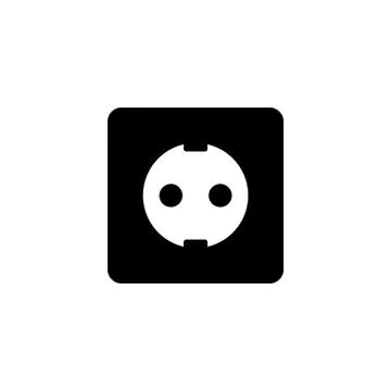 Power Socket Flat Vector Icon Illustrazione stock