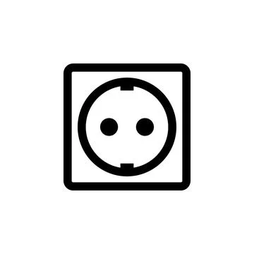 Power Socket Flat Vector Icon Stock Illustration
