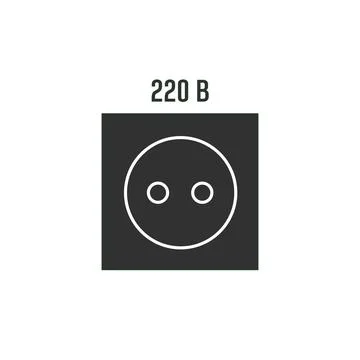 Power socket icon. Electric wall outlet, 220 volt symbol in vector simple flat Stockillustratie