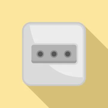 Power socket icon, flat style Stock Illustration