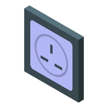 Power socket icon, isometric style Stock Illustration