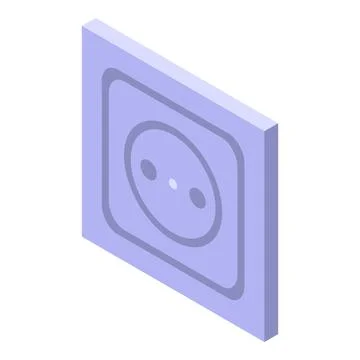 Power socket icon, isometric style Stock Illustration