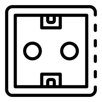 Power socket icon, outline style Stock Illustration