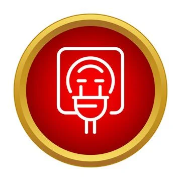 Power socket icon with plug inserting energy connection Illustrazione stock