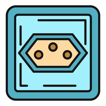 Power socket icon representing electrical outlet connection Stock Illustration