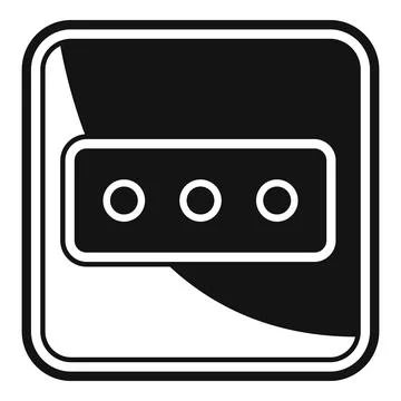 Power socket icon, simple style Stock Illustration