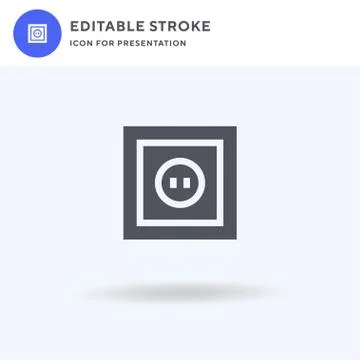 Power Socket icon vector, filled flat sign, solid pictogram isolated on white Illustrazione stock