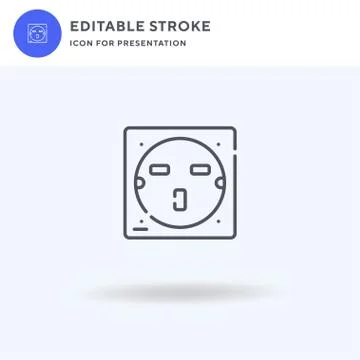 Power Socket icon vector, filled flat sign, solid pictogram isolated on white Stock Illustration
