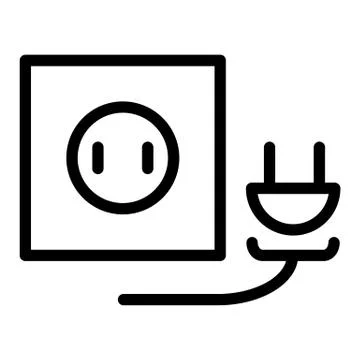 Power socket line icon. Electricity vector illustration isolated on white Illustrazione stock