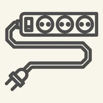 Power socket line icon. Sockets vector illustration isolated on white. Outlet Stock Illustration