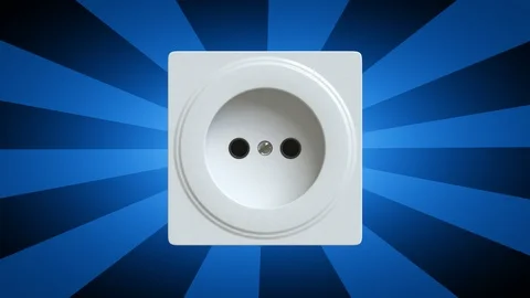 The power socket. Looping footage has 4K resolution. 3D Illustration. Stock Footage 116058350