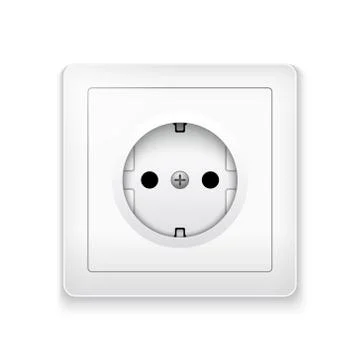 Power socket outlet wall plug icon. Electric round eu power socket illustration 스톡 일러스트