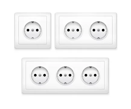 Power socket outlet wall plug icon. Electric round eu power socket illustration 스톡 일러스트