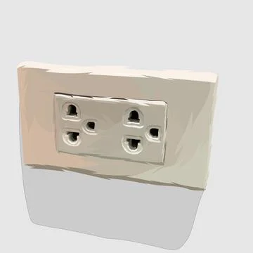 Power socket realistic hand drawn vector and illustrations white background Stockillustratie
