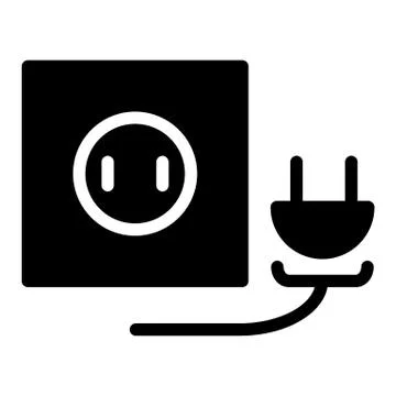 Power socket solid icon. Electricity vector illustration isolated on white Stock Illustration