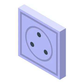 Power socket type icon, isometric style Stock Illustration
