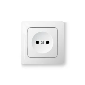 Power socket on wall, 3d realistic object Stock Illustration